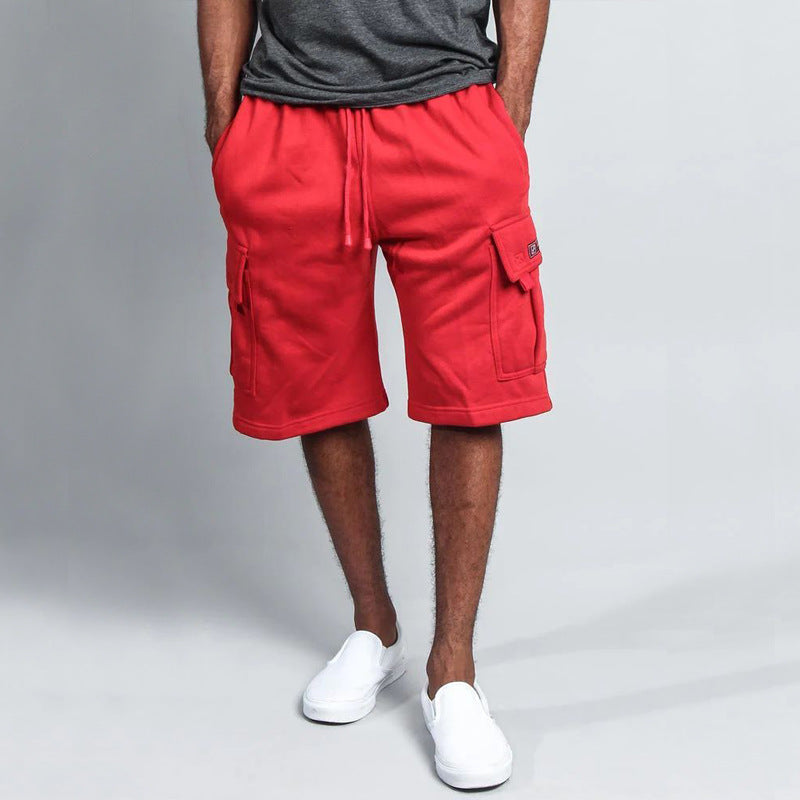 Herren Cargo-Shorts aus atmungsaktivem Sweatstoff mit verstellbarem Kordelzug und praktischen Taschen EB