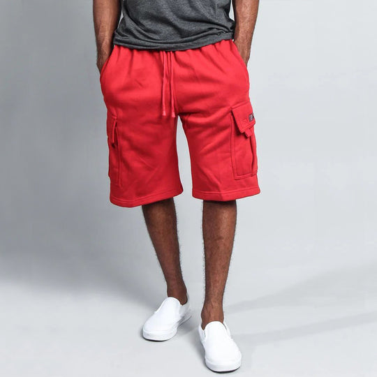 Herren Cargo-Shorts aus atmungsaktivem Sweatstoff mit verstellbarem Kordelzug und praktischen Taschen EB