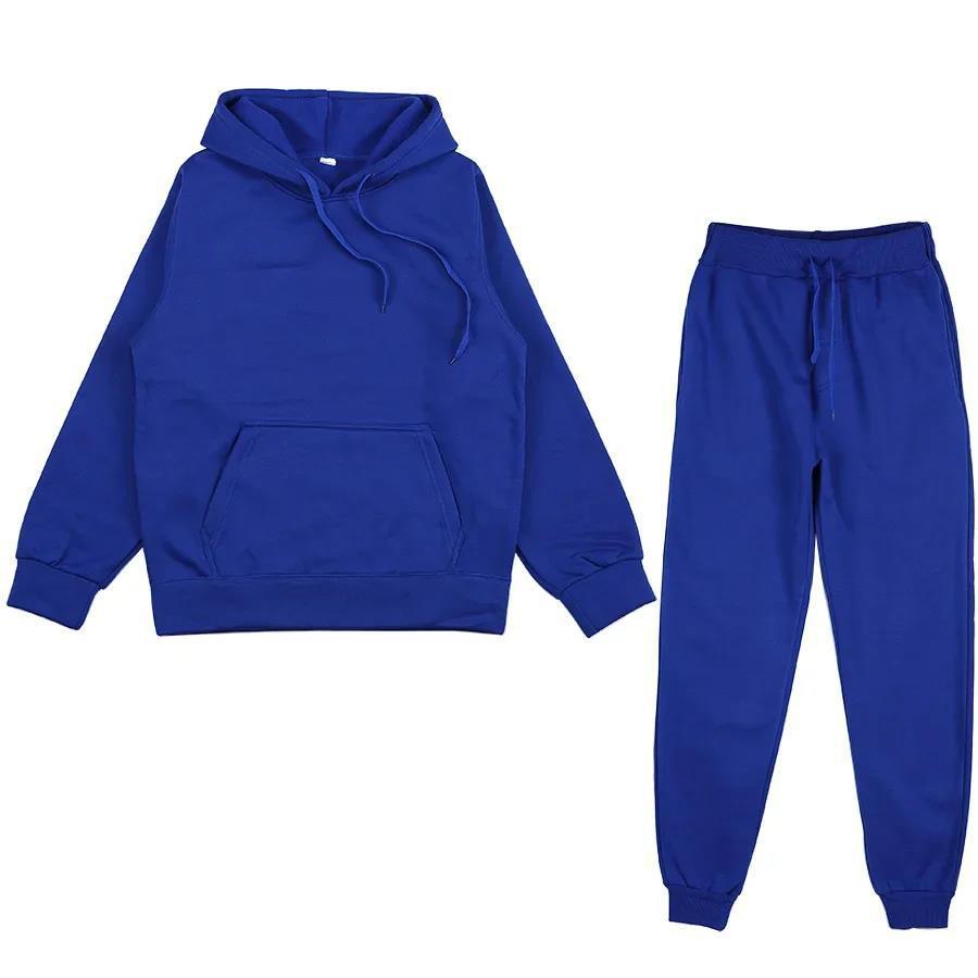 Unisex weiches Lounge-Set mit Oversize-Hoodie, taillenhoher Jogginghose und geripptem Knöchelabschluss EB