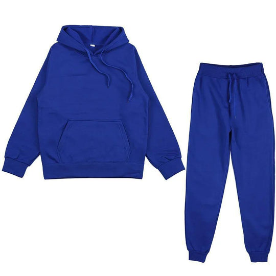 Unisex weiches Lounge-Set mit Oversize-Hoodie, taillenhoher Jogginghose und geripptem Knöchelabschluss EB