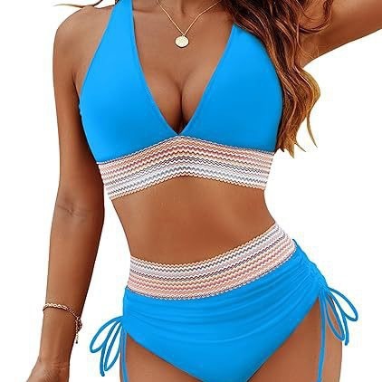 Damen Hochtaillierter Bikini mit elastischem Design EB