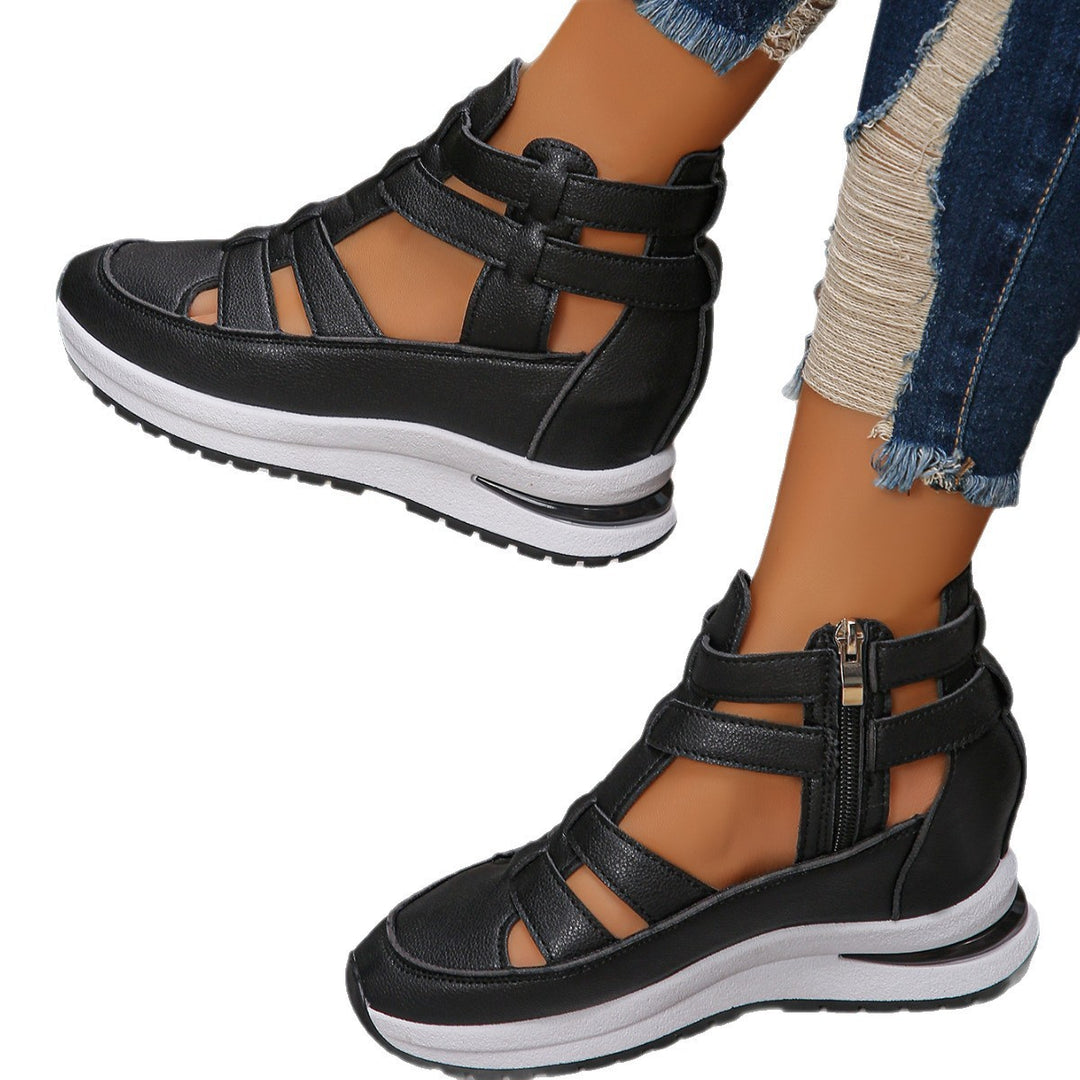 Damen Sportliche Plateau-Sandale mit geflochtenem Riemen und dämpfender Profilsohle EB