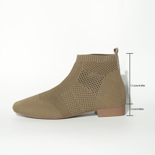 Damen nan gestrickte Sock-Boots mit elastischem Schaft, gepolsterter Innensohle und rutschfester Leichtsohle EB