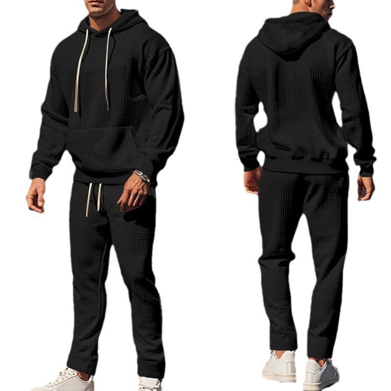 Herren lässiger Kapuzenpullover mit strukturiertem Design und praktischen Taschen EB