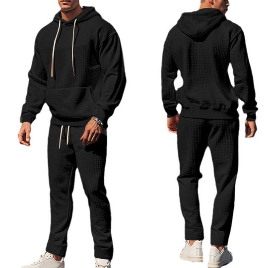 Herren lässiger Kapuzenpullover mit strukturiertem Design und praktischen Taschen EB