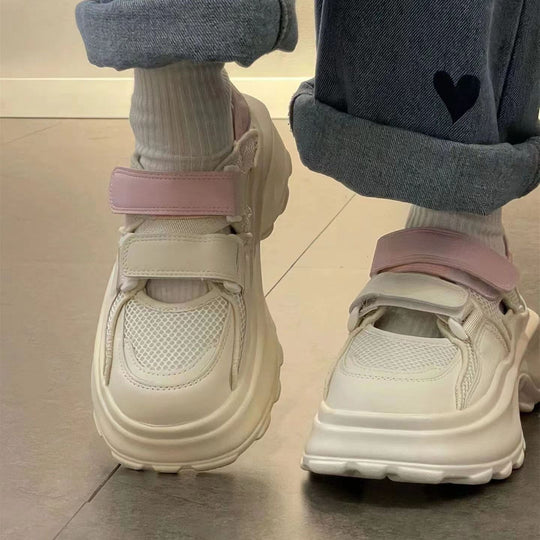 Damen Komfortable Sneakers mit verstellbarem Klettverschluss und atmungsaktivem Obermaterial EB