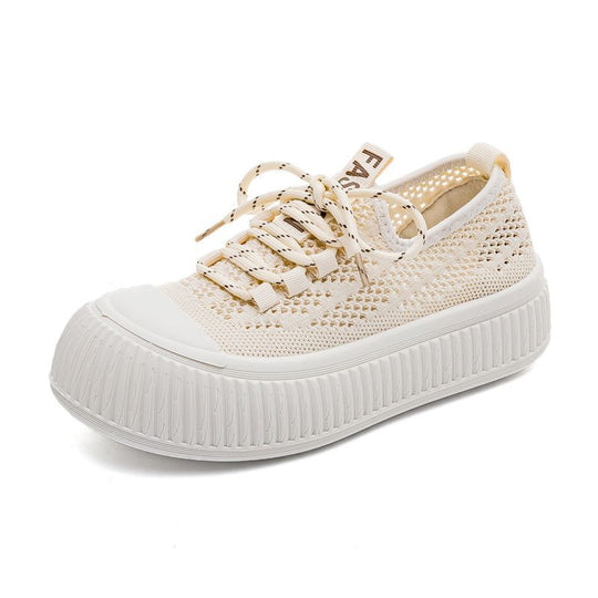Damen modische und luftige Sneakers mit dicker Sohle EB