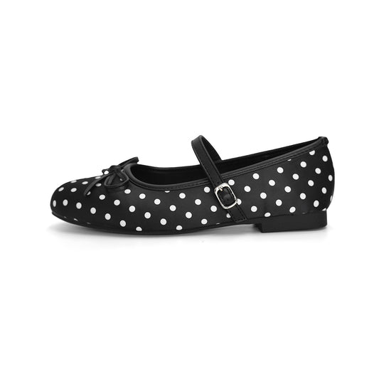 Damen Ballerinas mit elegantem Riemchen und klassischem Punkte-Design EB
