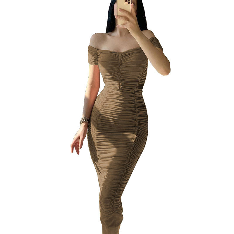 Damen Wickelkleid mit romantischem Rüschendesign und figurbetonendem Schnitt EB