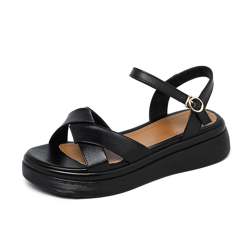 Damen Komfortable Sandalen mit verstellbarem Fesselriemen und modischem Design EB