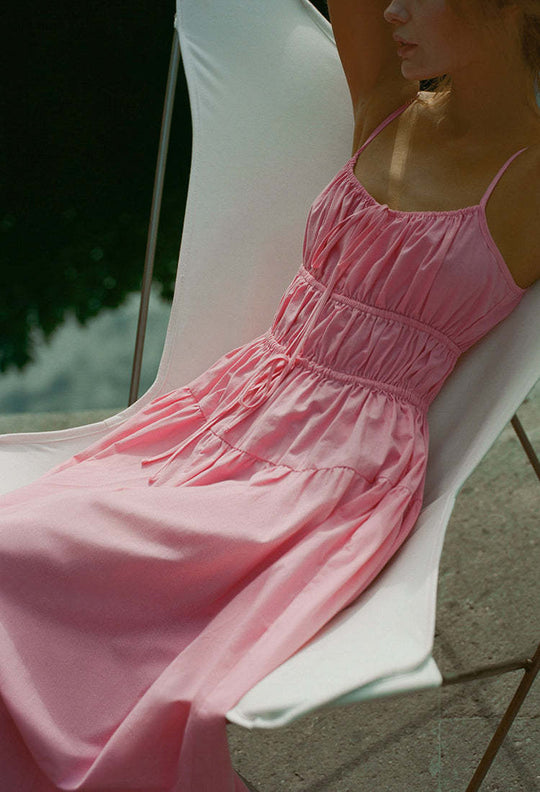 Damen luftiges Sommerkleid mit verstellbaren Trägern EB