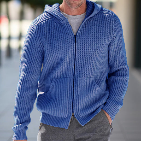 Herren Strickjacke mit strukturierter Oberfläche und praktischen Taschen EB