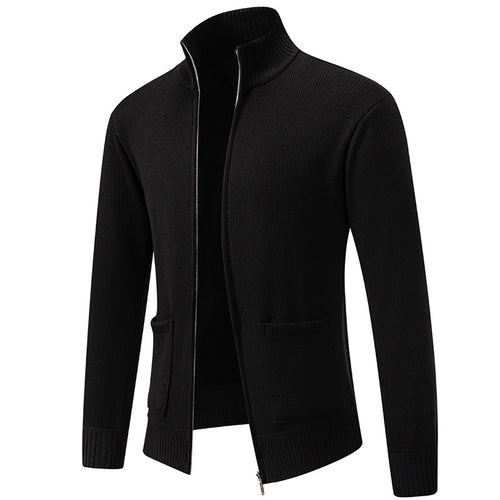 Herren Strickjacke mit modernem Reißverschluss und praktischen Taschen EB