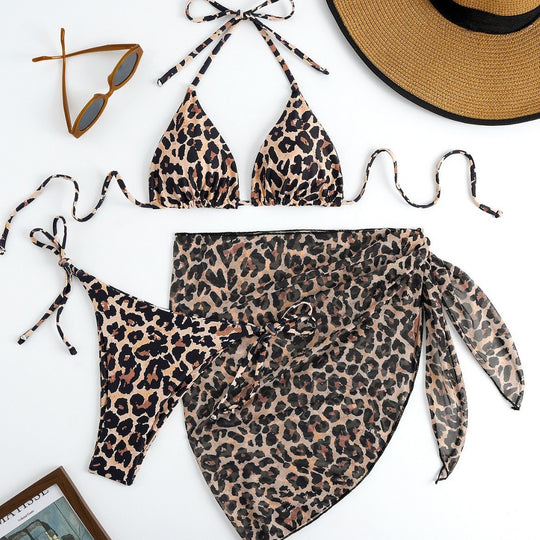 Damen Triangel-Bikini mit floralem Muster und zartem Cover-Up EB