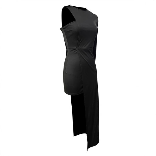 Damen Elegantes, asymmetrisches Maxikleid mit hohem Schlitz EB