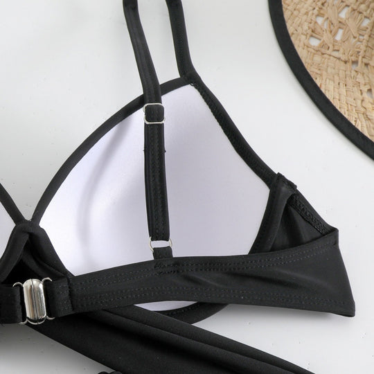 Damen Zweiteiliges Badeanzug-Set mit sportlichem Top und High-Waist-Shorts EB