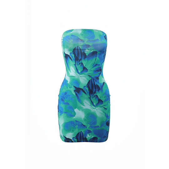Damen Minikleid mit floralem Print und figurbetontem Schnitt EB