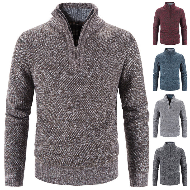 Herren modischer Rollkragenpullover mit elegantem Reißverschluss EB