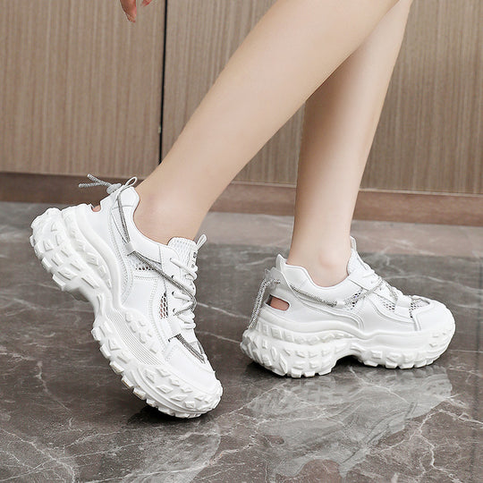 Damen bequeme und stylische Sneakers mit rutschfester Sohle und atmungsaktiver Mesh-Oberfläche EB