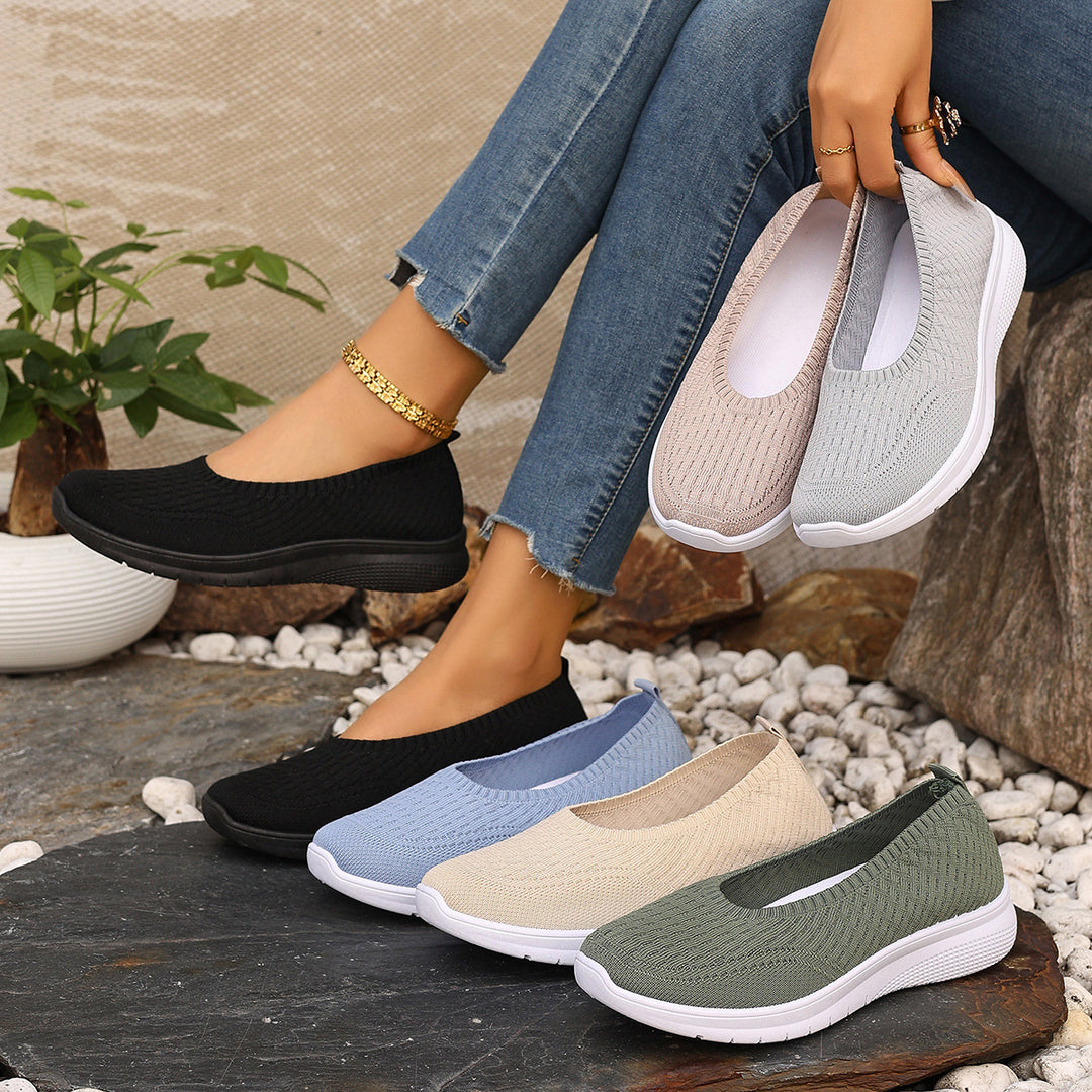 Damen Elastische Slip-On Sneakers mit Komfortsohle EB