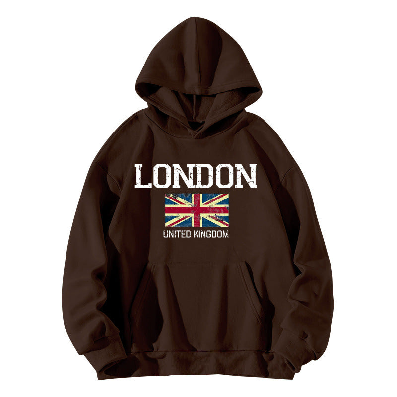 Damen Kapuzenpullover im urbanen London-Style mit Kängurutasche und gemütlichem Schnitt EB