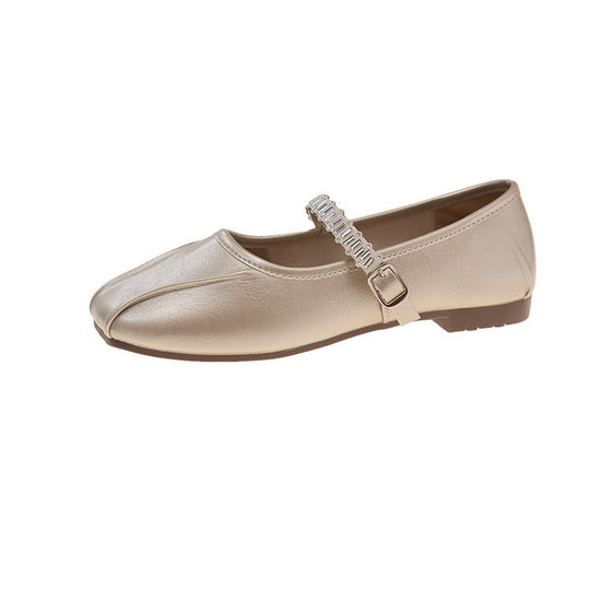 Damen elegante Ballerinas mit dekorativem Riemchen EB