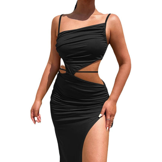Damen Set mit Cropped Top und Maxirock mit Raffung EB