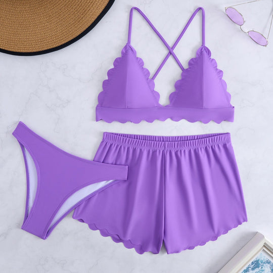 Damen Triangel-Bikini mit Shorts EB
