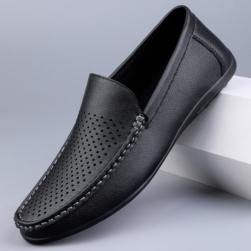 Herren Mokassins aus perforiertem Leder mit flexibler Sohle EB