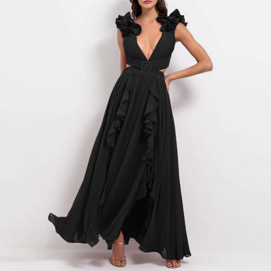 Damen Schwimmanzug mit voluminösen Rüschendetails und aufregendem Schnitt EB