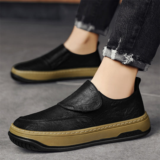 Damen Modische Slip-On Sneaker aus hochwertigem Leder EB