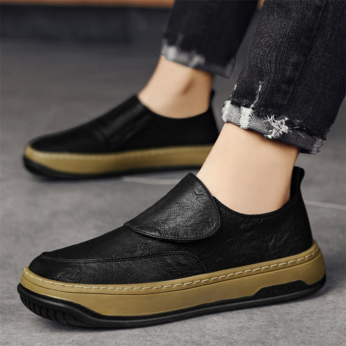 Damen Modische Slip-On Sneaker aus hochwertigem Leder EB