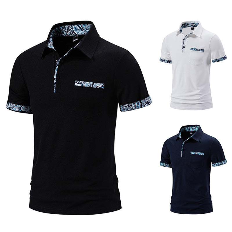 Herren Polohemd mit einzigartigem Kragen-Design und praktischer Brusttasche EB