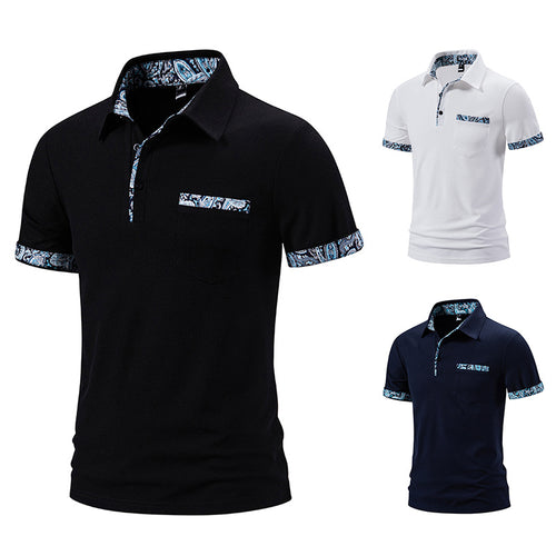 Herren Polohemd mit einzigartigem Kragen-Design und praktischer Brusttasche EB