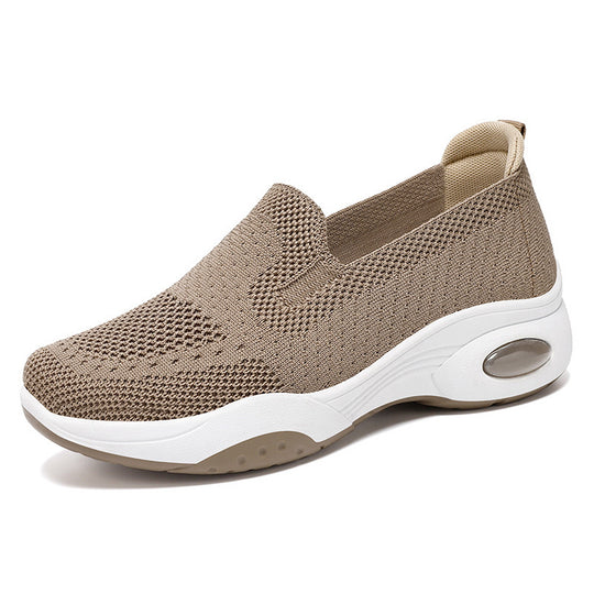 Damen Komfortable Slip-On Sneakers mit elastischer Strickoberfläche EB