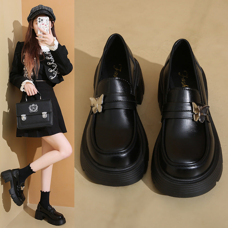 Damen komfortable Loafers mit glänzendem Finish und robuster Sohle EB