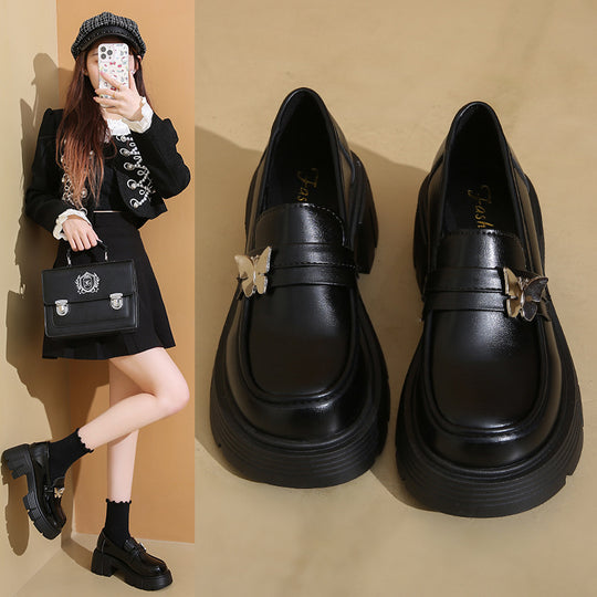 Damen komfortable Loafers mit glänzendem Finish und robuster Sohle EB