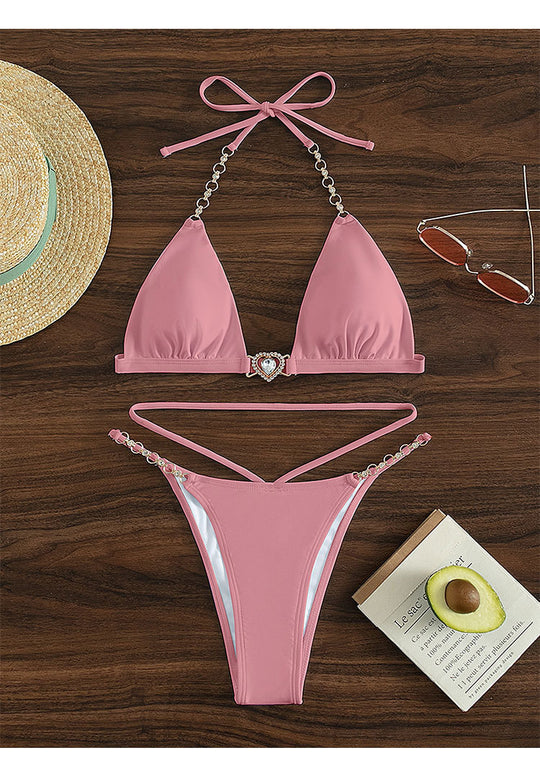 Damen Triangel-Bikini mit eleganten Schmuckdetails EB