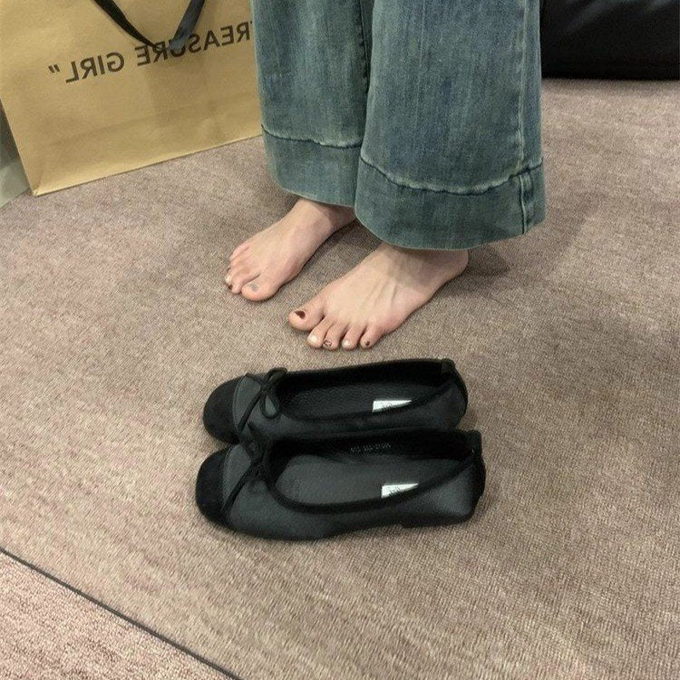 Damen Ballerinas mit zierlichem Schleifenakzent und weichem Innenfutter EB