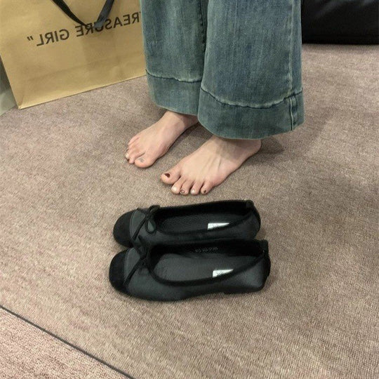 Damen Ballerinas mit zierlichem Schleifenakzent und weichem Innenfutter EB