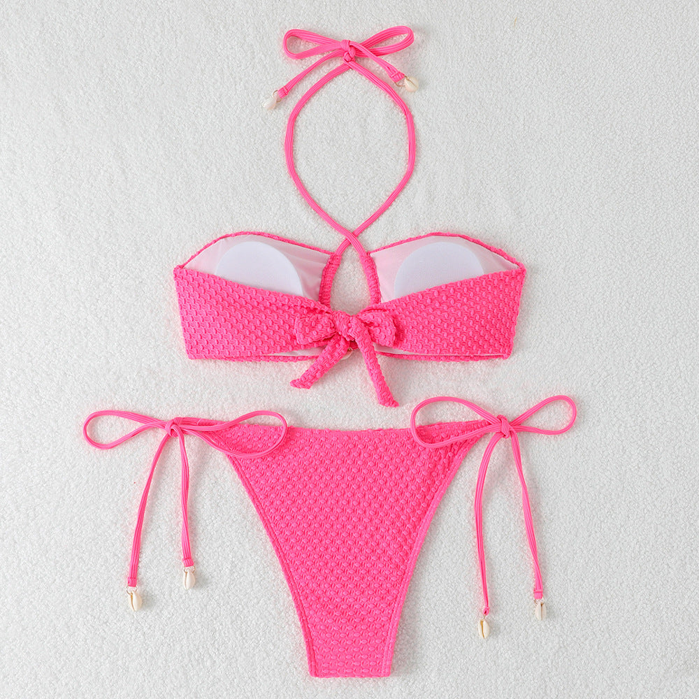 Damen Bikini-Set mit innovativem Bindemuster und modischem Cut-Out EB