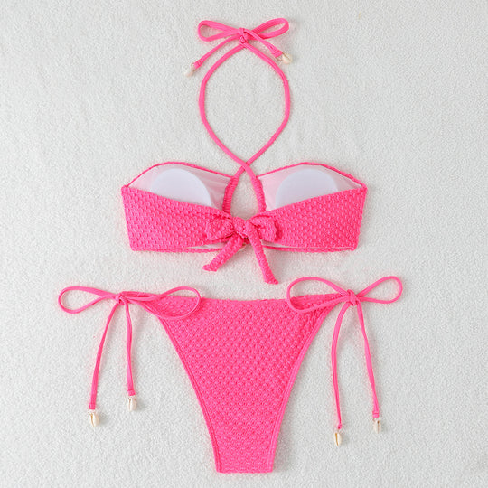Damen Bikini-Set mit innovativem Bindemuster und modischem Cut-Out EB