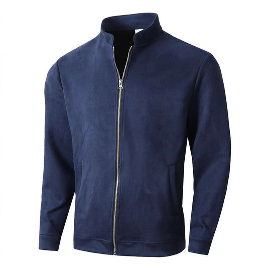 Herren Fleecejacke mit modernem Stehkragen und weichem Innenfutter EB