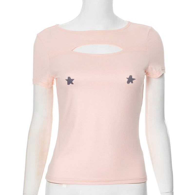 Damen luftiges Trägershirt mit elegantem Cut-out-Design und floralem Druck EB