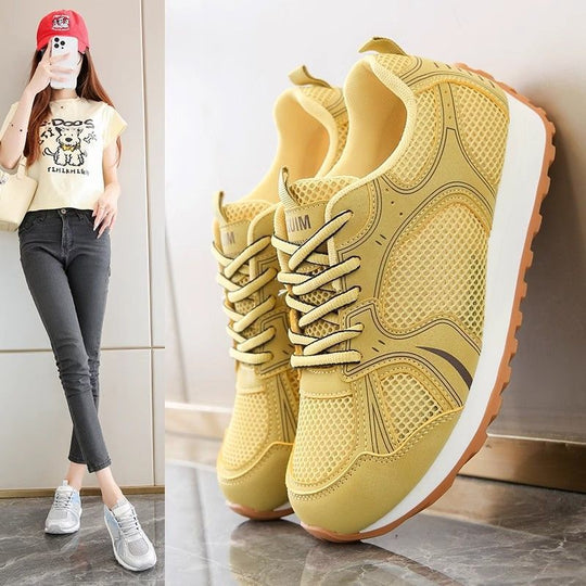 Damen Atmungsaktive Sport Sneaker mit flexiblem Mesh-Obermaterial und rutschfester Sohle EB