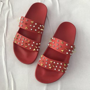 Damen Glamouröse Slides mit Nietenverzierung EB