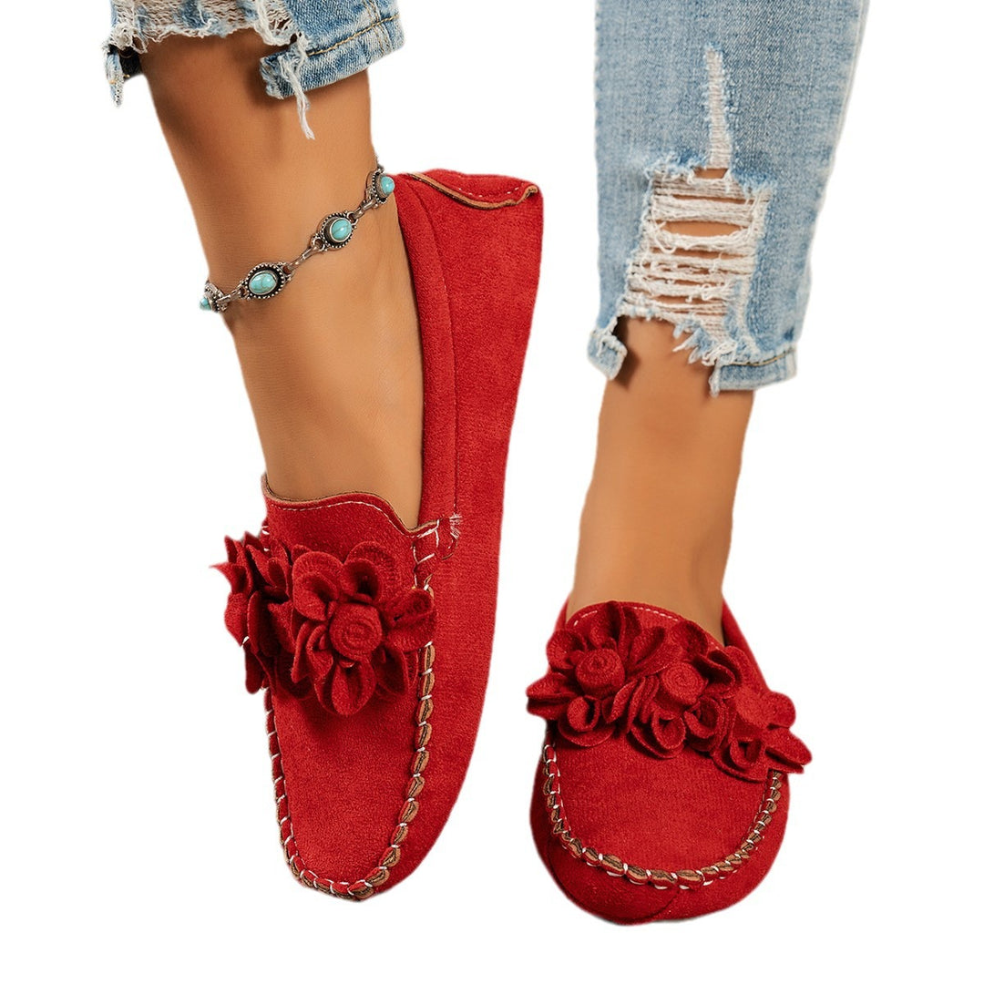 Damen Mokassins mit floralen Applikationen und dekorativem Design EB