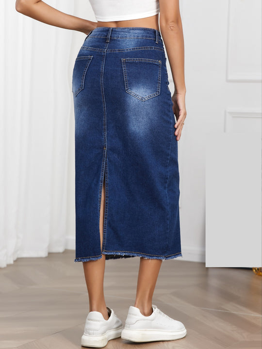 Damen Denim Maxirock EB
