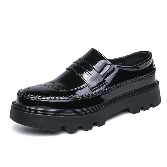 Damen lässige Slipper mit glänzender Lackoberfläche und robuster Sohle EB