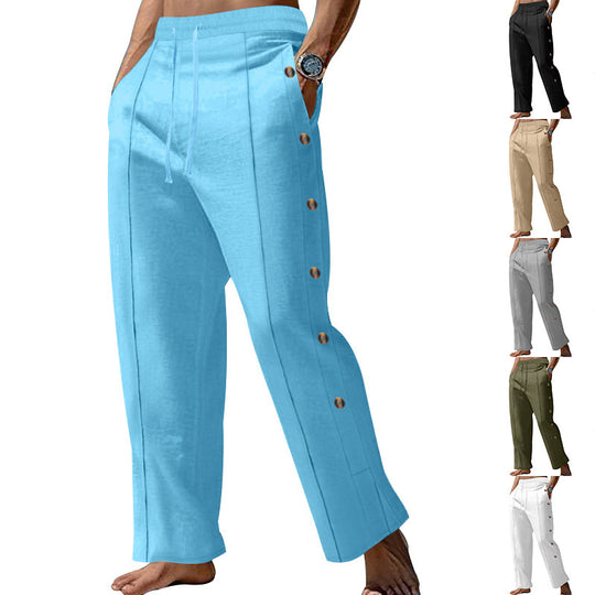 Herren Elegante Freizeithose mit verstellbarem Bund und praktischen Druckknöpfen EB